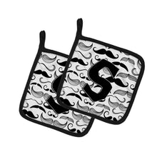 Load image into Gallery viewer, Letter S Moustache Initial Pot Holders - Set of 2 - Heat-Resistant Kitchen Essentials CJ2009-SPTHD