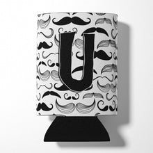 Load image into Gallery viewer, Letter U Moustache Initial Can or Bottle Hugger CJ2009-UCC