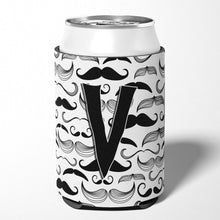 Load image into Gallery viewer, Letter V Moustache Initial Can or Bottle Hugger CJ2009-VCC
