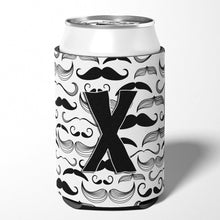 Load image into Gallery viewer, Letter X Moustache Initial Can or Bottle Hugger CJ2009-XCC