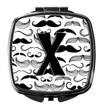 Load image into Gallery viewer, Letter X Moustache Initial Compact Mirror – Stylish Purse Mirror with Artistic Covers CJ2009-XSCM