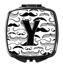 Load image into Gallery viewer, Letter Y Moustache Initial Compact Mirror – Stylish Purse Mirror with Artistic Covers CJ2009-YSCM