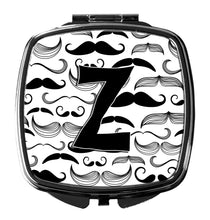 Load image into Gallery viewer, Letter Z Moustache Initial Compact Mirror – Stylish Purse Mirror with Artistic Covers CJ2009-ZSCM
