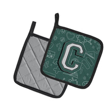 Load image into Gallery viewer, Letter C Back to School Initial Pot Holders - Set of 2 - Heat-Resistant Kitchen Essentials CJ2010-CPTHD