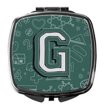 Load image into Gallery viewer, Letter G Back to School Initial Compact Mirror – Stylish Purse Mirror with Artistic Covers CJ2010-GSCM