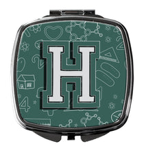 Load image into Gallery viewer, Letter H Back to School Initial Compact Mirror – Stylish Purse Mirror with Artistic Covers CJ2010-HSCM
