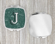 Load image into Gallery viewer, Letter J Back to School Initial Compact Mirror – Stylish Purse Mirror with Artistic Covers CJ2010-JSCM