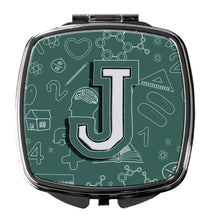 Load image into Gallery viewer, Letter J Back to School Initial Compact Mirror – Stylish Purse Mirror with Artistic Covers CJ2010-JSCM