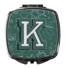Load image into Gallery viewer, Letter K Back to School Initial Compact Mirror – Stylish Purse Mirror with Artistic Covers CJ2010-KSCM