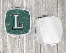 Load image into Gallery viewer, Letter L Back to School Initial Compact Mirror – Stylish Purse Mirror with Artistic Covers CJ2010-LSCM