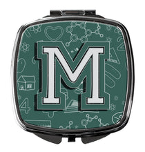 Load image into Gallery viewer, Letter M Back to School Initial Compact Mirror – Stylish Purse Mirror with Artistic Covers CJ2010-MSCM