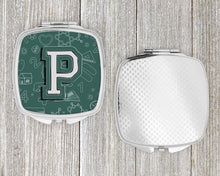Load image into Gallery viewer, Letter P Back to School Initial Compact Mirror – Stylish Purse Mirror with Artistic Covers CJ2010-PSCM