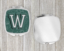 Load image into Gallery viewer, Letter W Back to School Initial Compact Mirror – Stylish Purse Mirror with Artistic Covers CJ2010-WSCM