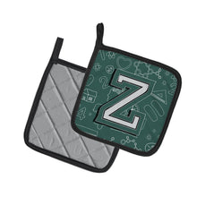 Load image into Gallery viewer, Letter Z Back to School Initial Pot Holders - Set of 2 - Heat-Resistant Kitchen Essentials CJ2010-ZPTHD