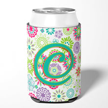 Load image into Gallery viewer, Letter C Flowers Pink Teal Green Initial Can or Bottle Hugger CJ2011-CCC