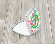 Load image into Gallery viewer, Letter F Flowers Pink Teal Green Initial Compact Mirror – Stylish Purse Mirror with Artistic Covers CJ2011-FSCM