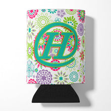 Load image into Gallery viewer, Letter H Flowers Pink Teal Green Initial Can or Bottle Hugger CJ2011-HCC