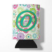 Load image into Gallery viewer, Letter O Flowers Pink Teal Green Initial Can or Bottle Hugger CJ2011-OCC