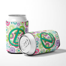 Load image into Gallery viewer, Letter T Flowers Pink Teal Green Initial Can or Bottle Hugger CJ2011-TCC