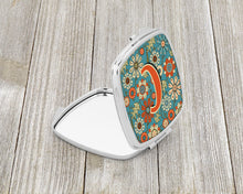 Load image into Gallery viewer, Letter C Flowers Retro Blue Compact Mirror – Stylish Purse Mirror with Artistic Covers CJ2012-CSCM