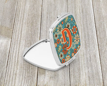 Load image into Gallery viewer, Letter G Flowers Retro Blue Compact Mirror – Stylish Purse Mirror with Artistic Covers CJ2012-GSCM