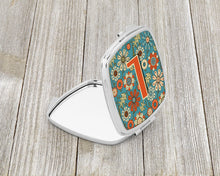 Load image into Gallery viewer, Letter L Flowers Retro Blue Compact Mirror – Stylish Purse Mirror with Artistic Covers CJ2012-LSCM