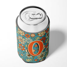 Load image into Gallery viewer, Letter O Flowers Retro Blue Can or Bottle Hugger CJ2012-OCC