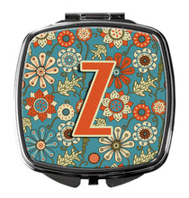 Load image into Gallery viewer, Letter Z Flowers Retro Blue Compact Mirror – Stylish Purse Mirror with Artistic Covers CJ2012-ZSCM