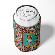 Load image into Gallery viewer, Letter D Retro Tribal Alphabet Initial Can or Bottle Hugger CJ2013-DCC