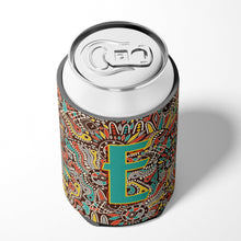 Load image into Gallery viewer, Letter E Retro Tribal Alphabet Initial Can or Bottle Hugger CJ2013-ECC