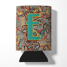 Load image into Gallery viewer, Letter E Retro Tribal Alphabet Initial Can or Bottle Hugger CJ2013-ECC