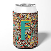 Load image into Gallery viewer, Letter F Retro Tribal Alphabet Initial Can or Bottle Hugger CJ2013-FCC