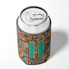 Load image into Gallery viewer, Letter H Retro Tribal Alphabet Initial Can or Bottle Hugger CJ2013-HCC