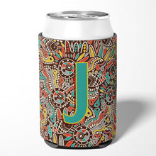 Load image into Gallery viewer, Letter J Retro Tribal Alphabet Initial Can or Bottle Hugger CJ2013-JCC