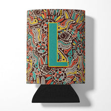 Load image into Gallery viewer, Letter L Retro Tribal Alphabet Initial Can or Bottle Hugger CJ2013-LCC