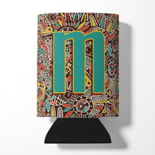 Load image into Gallery viewer, Letter M Retro Tribal Alphabet Initial Can or Bottle Hugger CJ2013-MCC