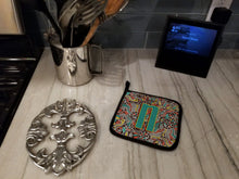 Load image into Gallery viewer, Letter N Retro Tribal Alphabet Initial Pot Holders - Set of 2 - Heat-Resistant Kitchen Essentials CJ2013-NPTHD