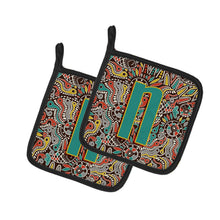 Load image into Gallery viewer, Letter N Retro Tribal Alphabet Initial Pot Holders - Set of 2 - Heat-Resistant Kitchen Essentials CJ2013-NPTHD