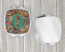 Load image into Gallery viewer, Letter O Retro Tribal Alphabet Initial Compact Mirror – Stylish Purse Mirror with Artistic Covers CJ2013-OSCM