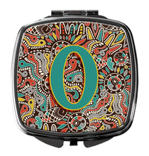 Load image into Gallery viewer, Letter O Retro Tribal Alphabet Initial Compact Mirror – Stylish Purse Mirror with Artistic Covers CJ2013-OSCM