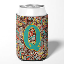 Load image into Gallery viewer, Letter Q Retro Tribal Alphabet Initial Can or Bottle Hugger CJ2013-QCC