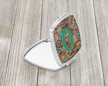 Load image into Gallery viewer, Letter Q Retro Tribal Alphabet Initial Compact Mirror – Stylish Purse Mirror with Artistic Covers CJ2013-QSCM