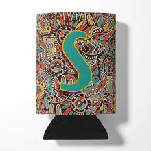 Load image into Gallery viewer, Letter S Retro Tribal Alphabet Initial Can or Bottle Hugger CJ2013-SCC