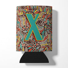 Load image into Gallery viewer, Letter X Retro Tribal Alphabet Initial Can or Bottle Hugger CJ2013-XCC