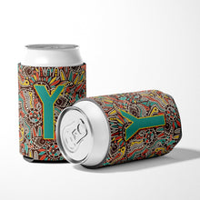 Load image into Gallery viewer, Letter Y Retro Tribal Alphabet Initial Can or Bottle Hugger CJ2013-YCC