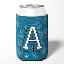 Load image into Gallery viewer, Letter A Sea Doodles Initial Alphabet Can or Bottle Hugger CJ2014-ACC