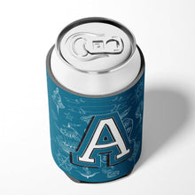 Load image into Gallery viewer, Letter A Sea Doodles Initial Alphabet Can or Bottle Hugger CJ2014-ACC