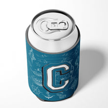 Load image into Gallery viewer, Letter C Sea Doodles Initial Alphabet Can or Bottle Hugger CJ2014-CCC