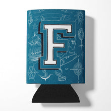 Load image into Gallery viewer, Letter F Sea Doodles Initial Alphabet Can or Bottle Hugger CJ2014-FCC