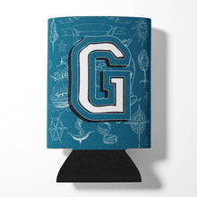 Load image into Gallery viewer, Letter G Sea Doodles Initial Alphabet Can or Bottle Hugger CJ2014-GCC